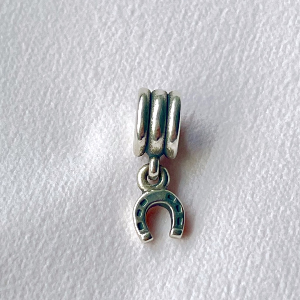 Pandora silver horse shoe dangle charm